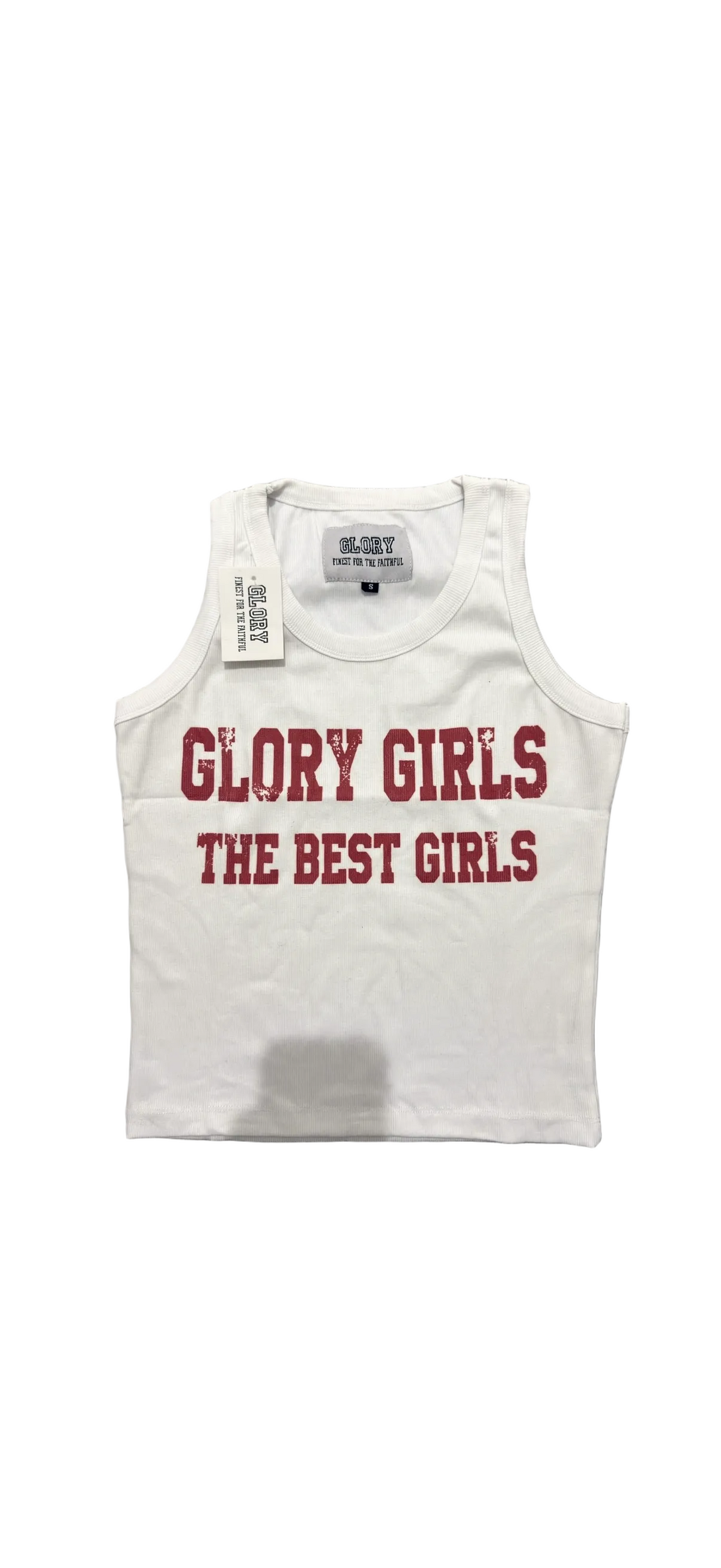 WHITE AND RED GLORY GIRLS TEE
