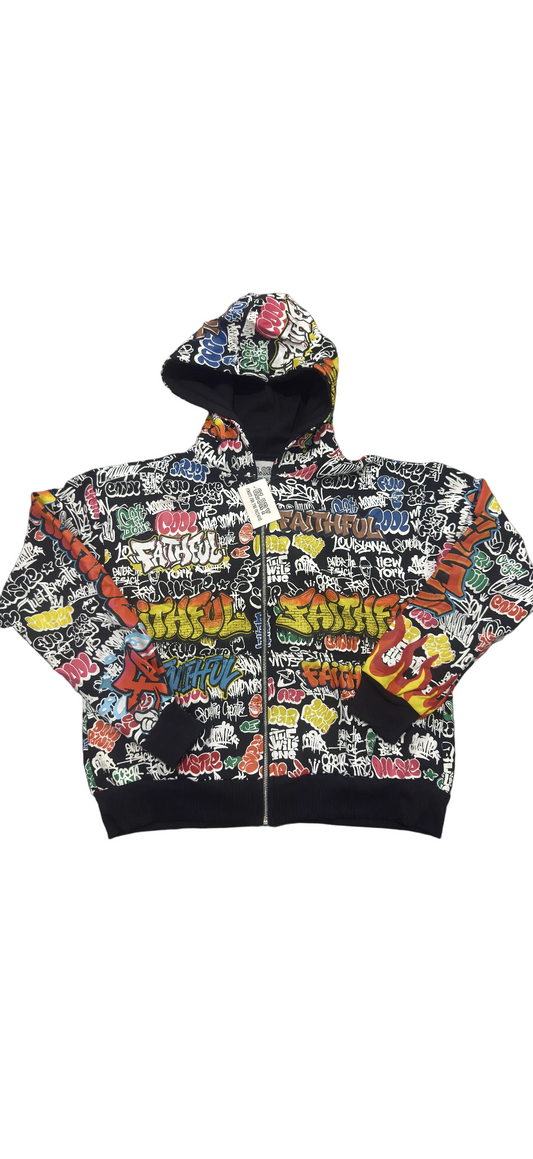 BLACK GRAFFITI JACKET